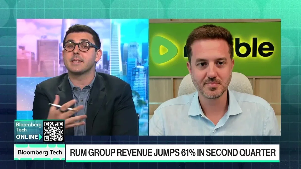 Rum Group CEO Chris Pavlovski speaking on Bloomberg Tech.