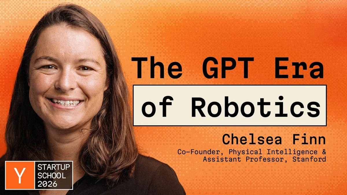 Chelsea Finn presenting on the state of physical intelligence in robotics