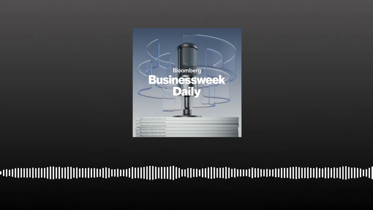 Bloomberg Businessweek Daily podcast cover art featuring a microphone.