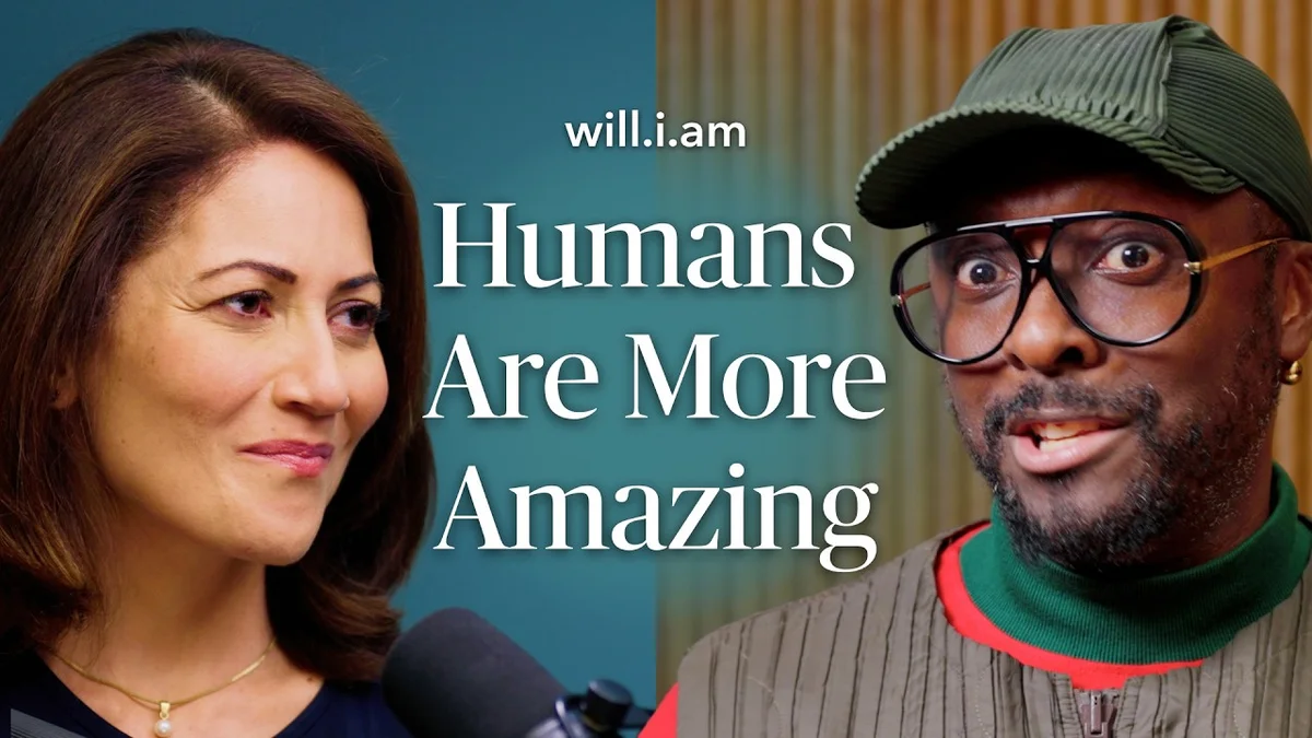 will.i.am speaking into a microphone on The Mishal Husain Show.