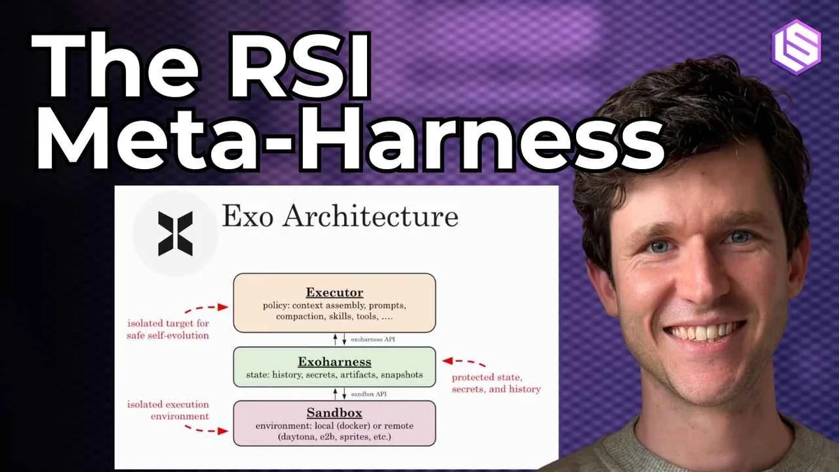 Alex Krentsel presenting Exo AI agent architecture diagram