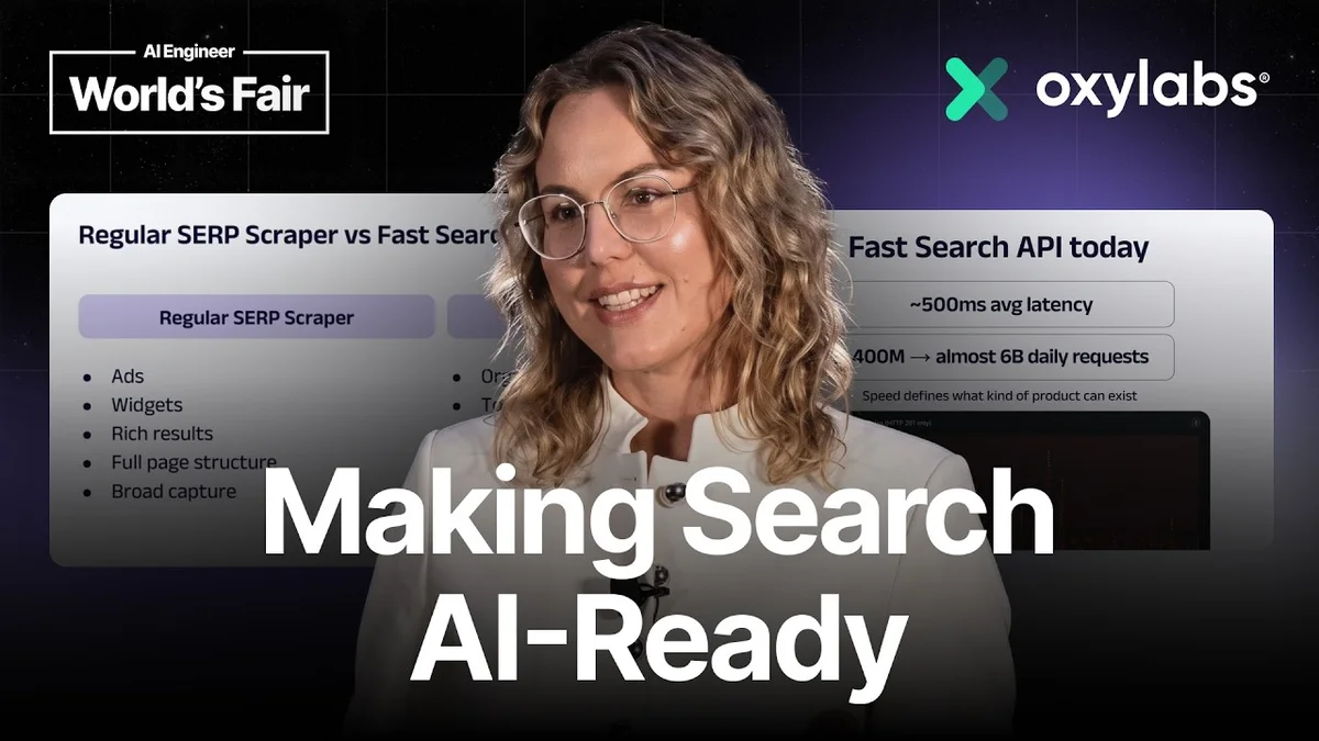 Patricija Žemaitytė presenting on stage at AI Engineer World's Fair