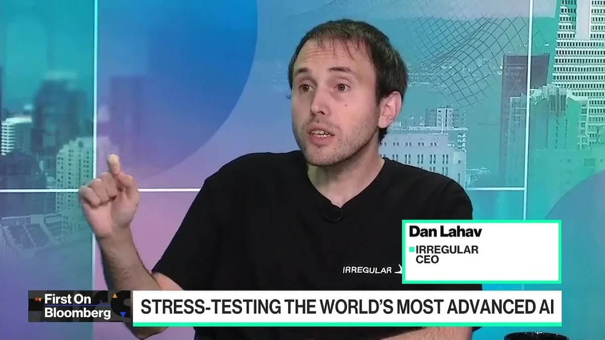 Dan Lahav, CEO of Irregular, speaking on Bloomberg Tech about AI security.