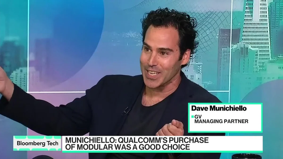 Dave Munichiello, Managing Partner at GV, in a studio setting discussing AI.