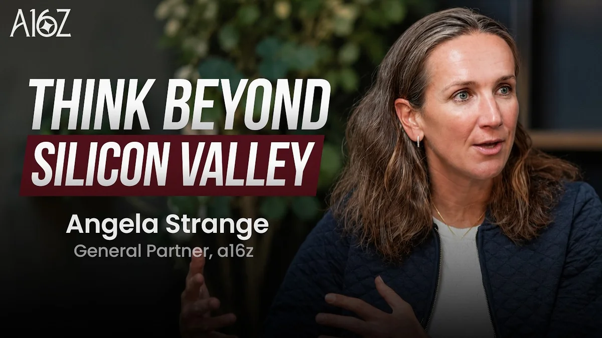 Angela Strange and Gabriel Vasquez from A16Z discussing 'Borderless Founders' on a podcast.