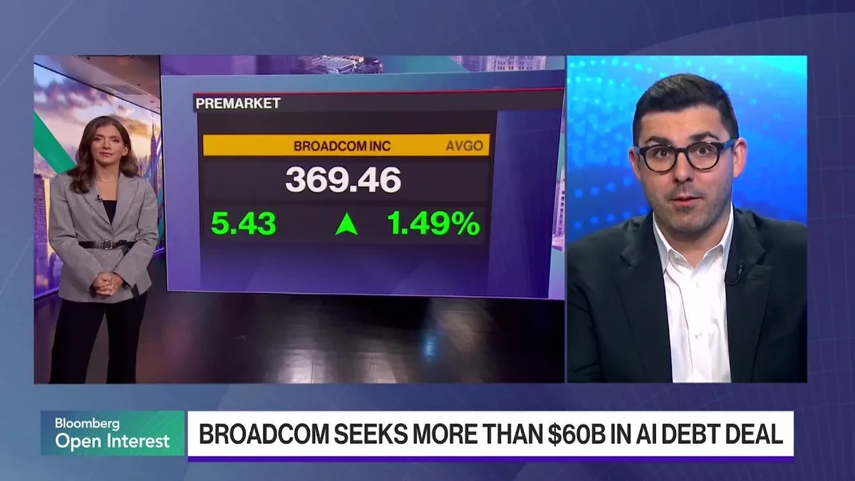 Ed Ludlow discusses Broadcom's substantial debt deal for AI infrastructure funding.