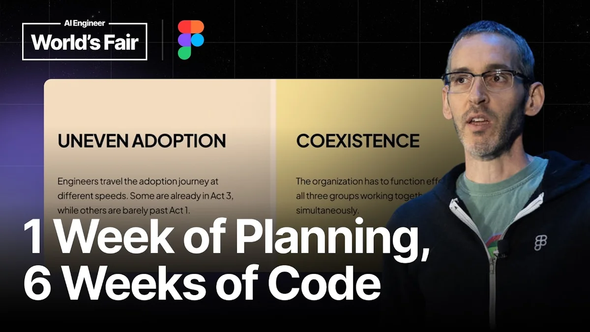 Figma engineer presenting coding agents adoption playbook on stage