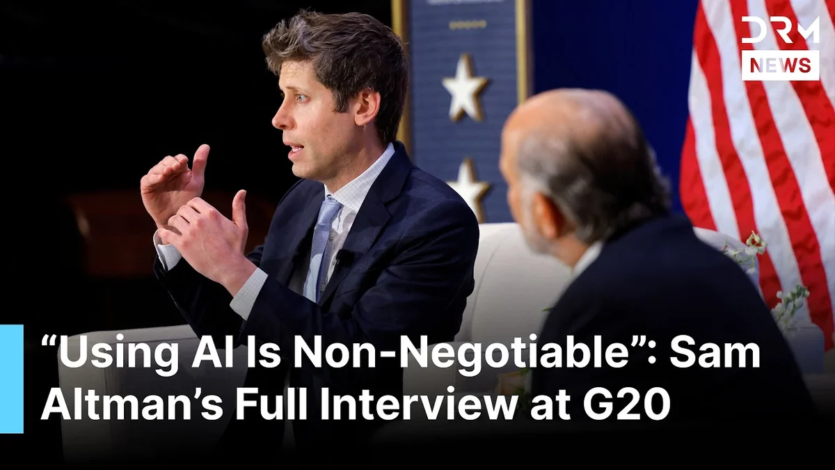 Sam Altman speaking at G20 lunch panel on AI and global growth