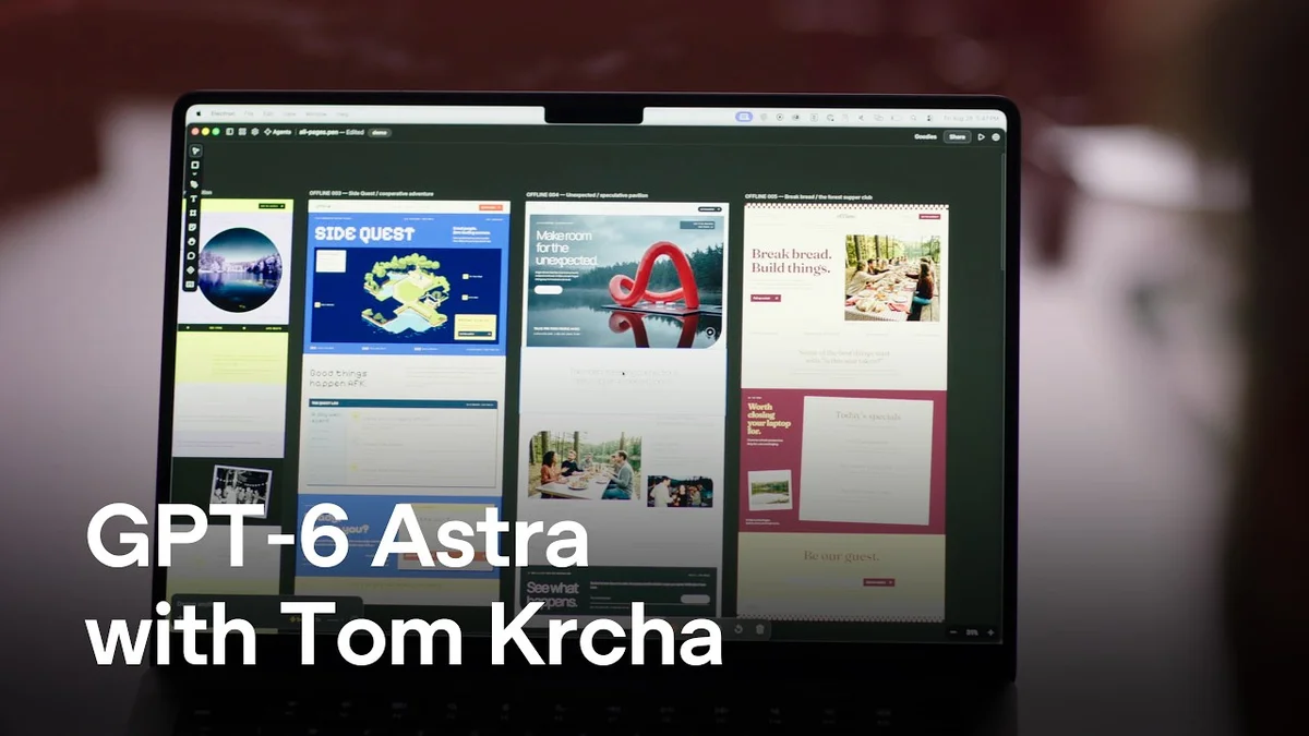 Tom Krcha demonstrating GPT-6 Astra parametric design and shader editing