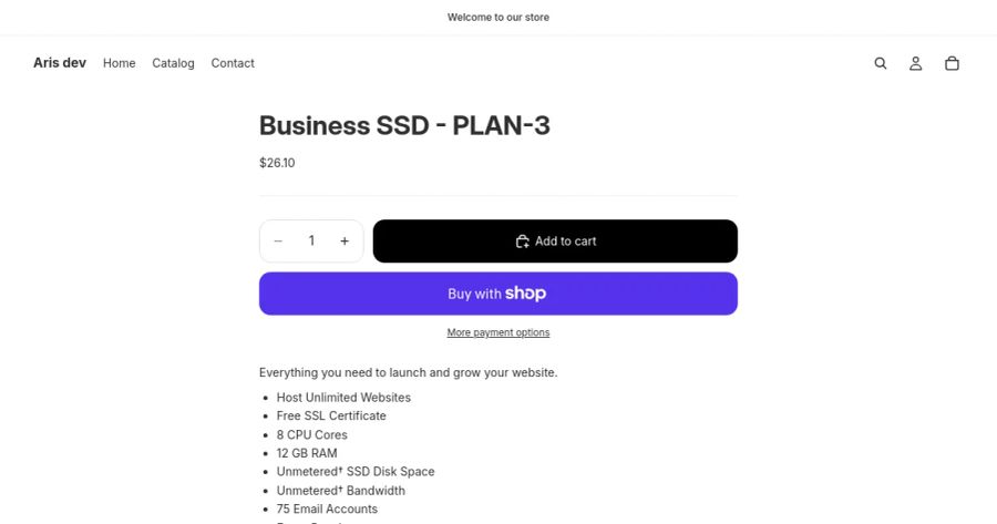 Arisdev pricing page