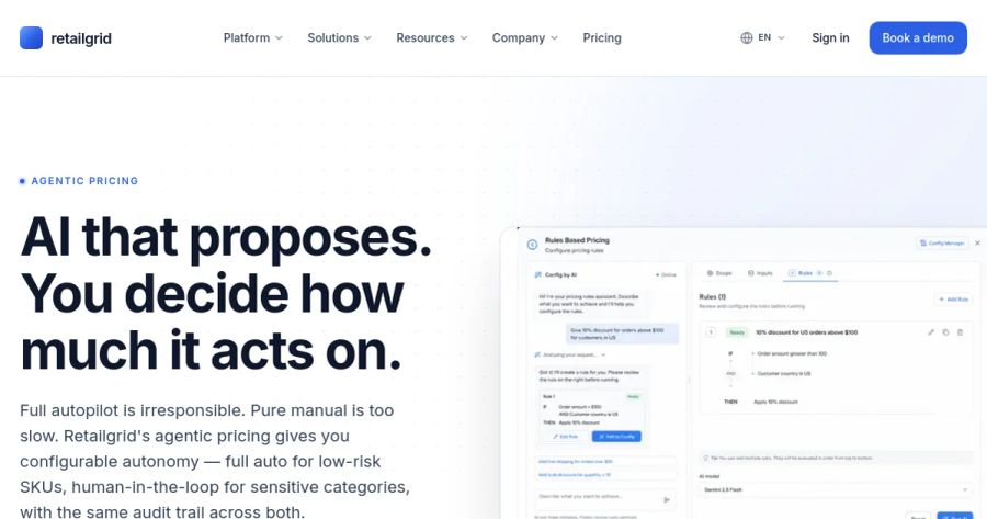 Retailgrid pricing page