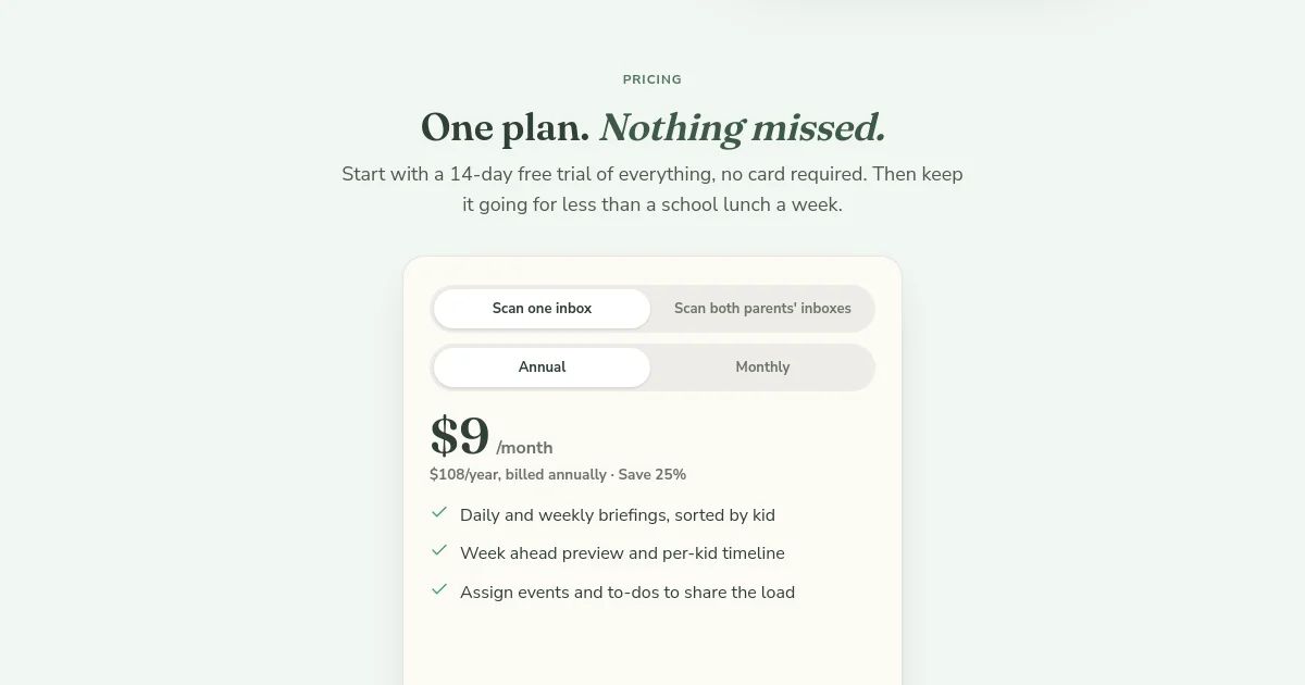Dailygrid pricing page