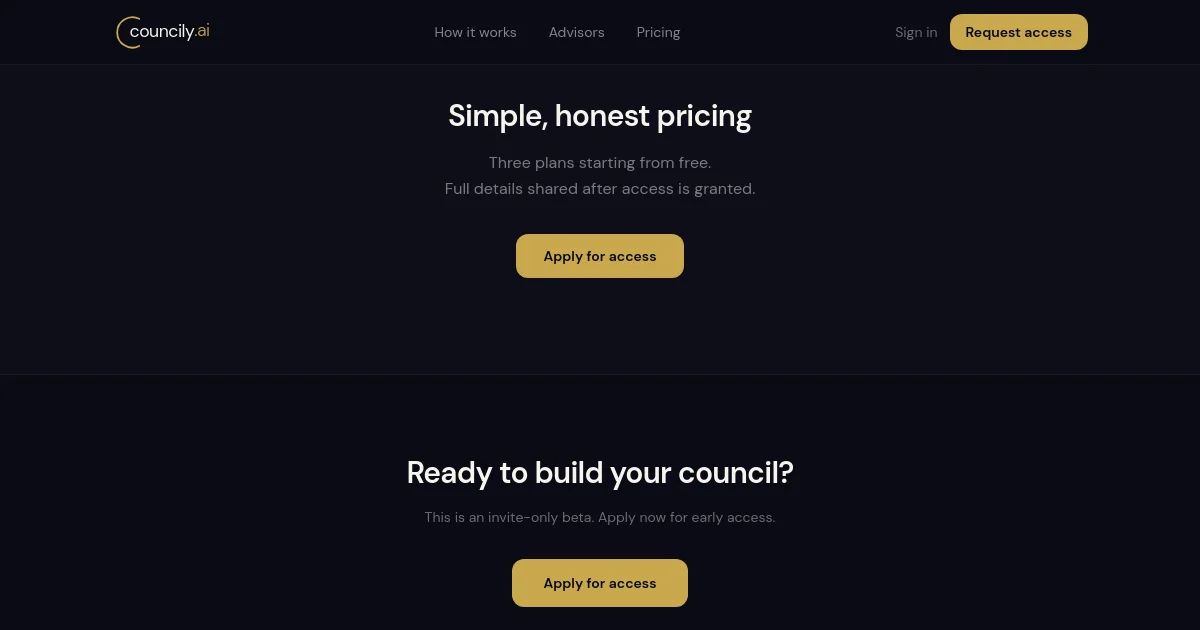 Councily pricing page