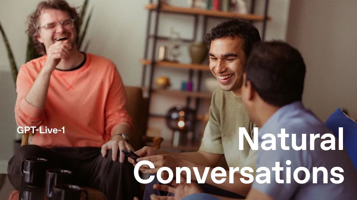 Three men sitting on a bench outdoors, discussing AI.